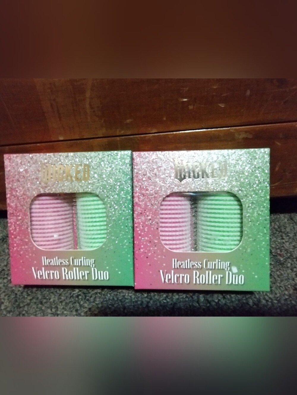 Wicked Velcro Heatless Curling Roller Duo - Pink & Mint Set 4 Pieces